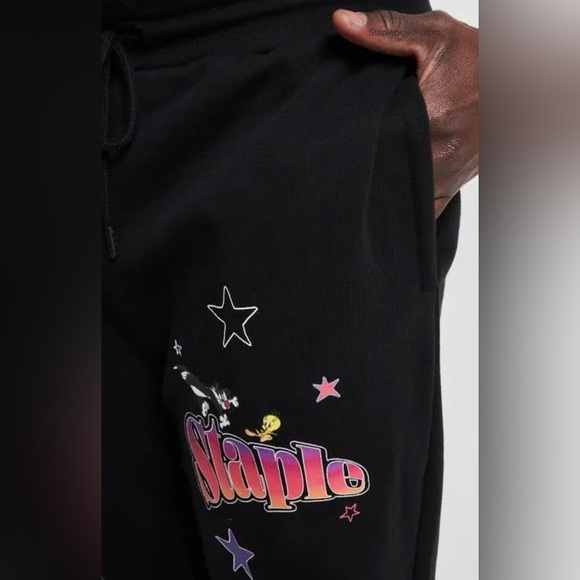 NWT Jeffery Staple That’s All Folks Looney Tunes Sweatpants - Picture 4 of 10